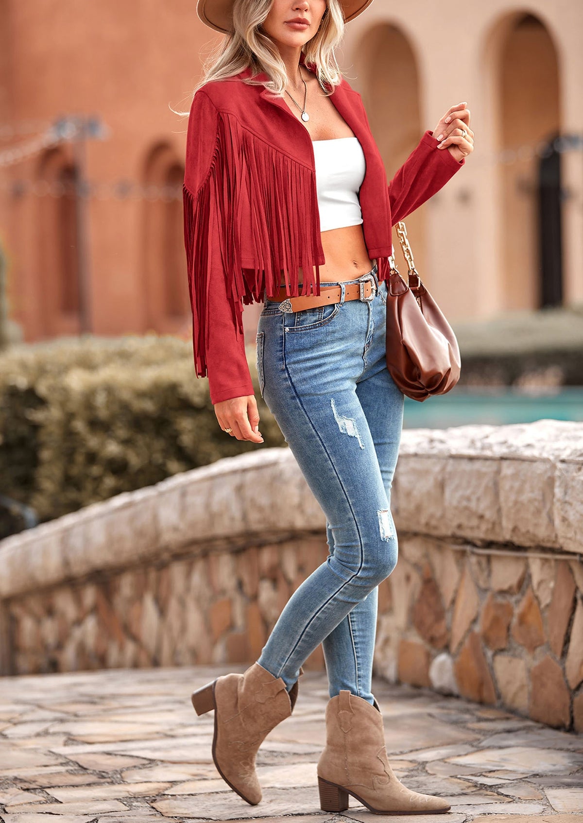 Chaqueta motera de gamuza