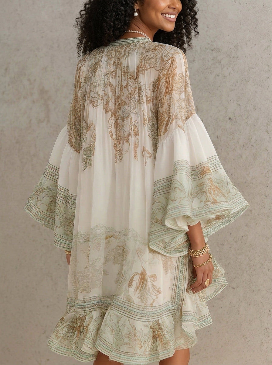 Vestido blanco con volantes