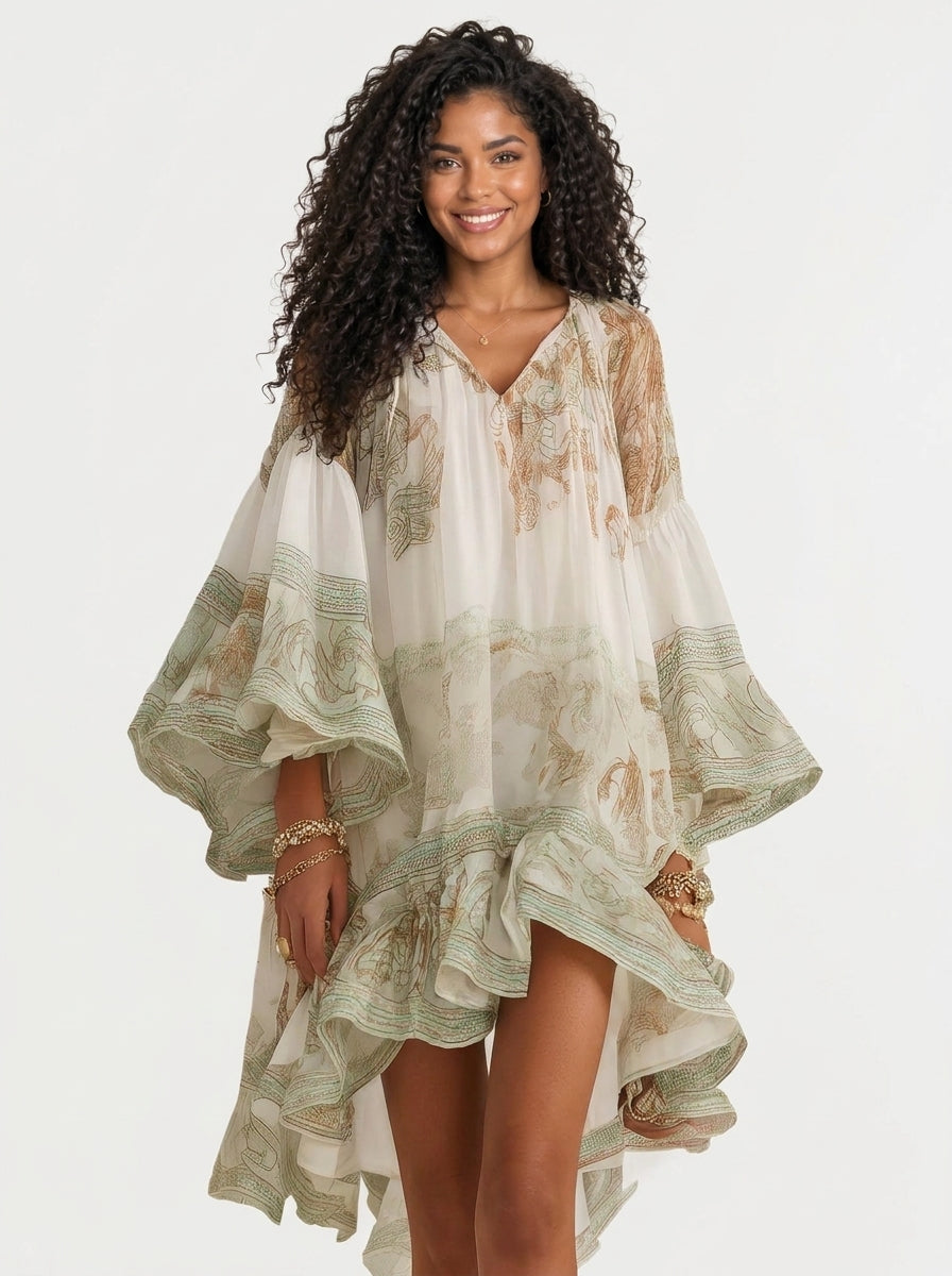 Vestido blanco con volantes