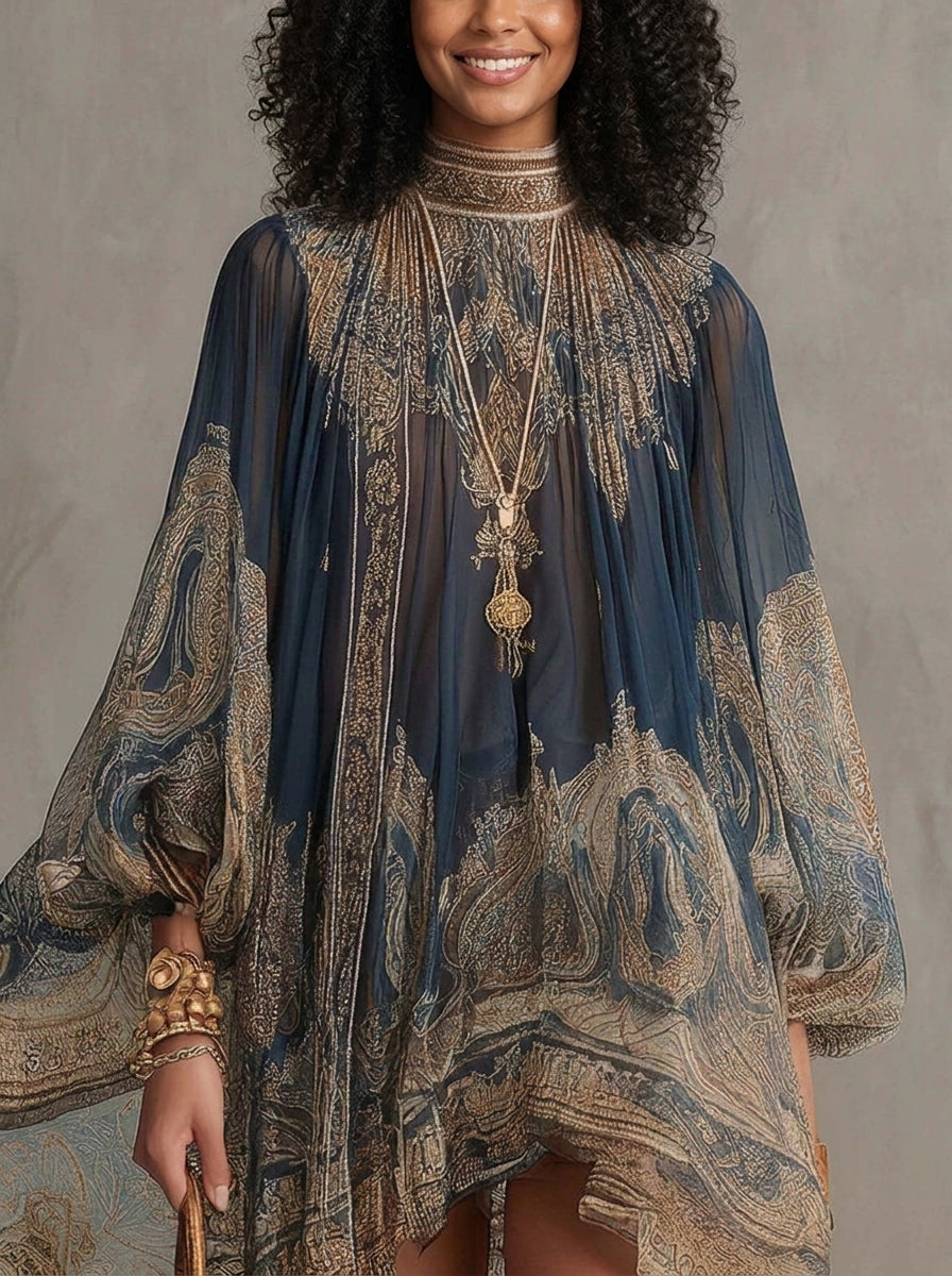 Vestido azul de gasa