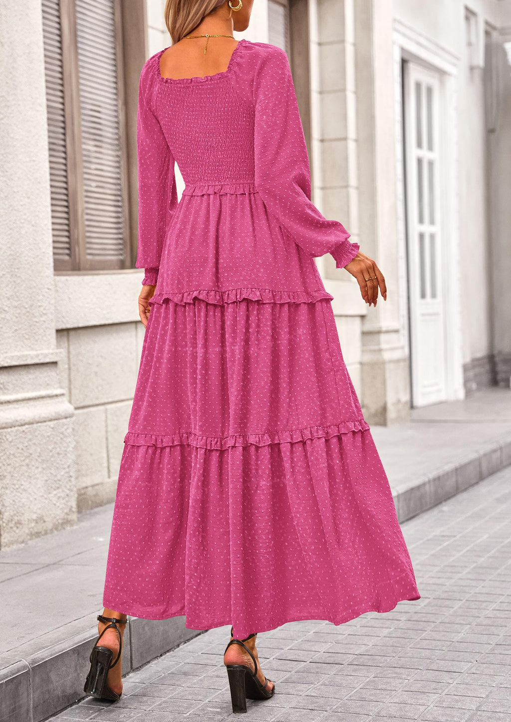 Vestido largo de plumetis