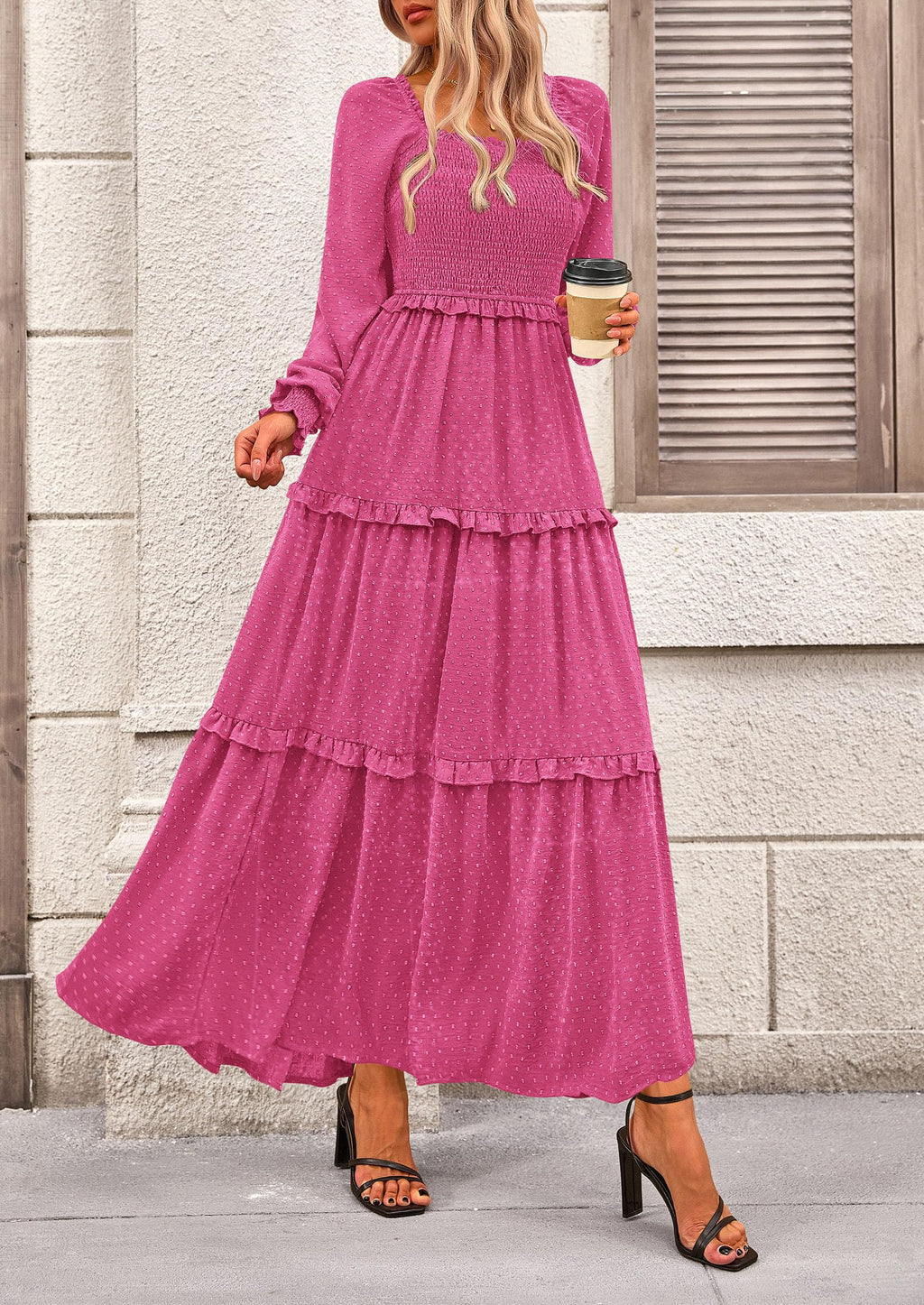 Vestido largo de plumetis