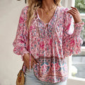 Blusa floral elegante para mujer con corte