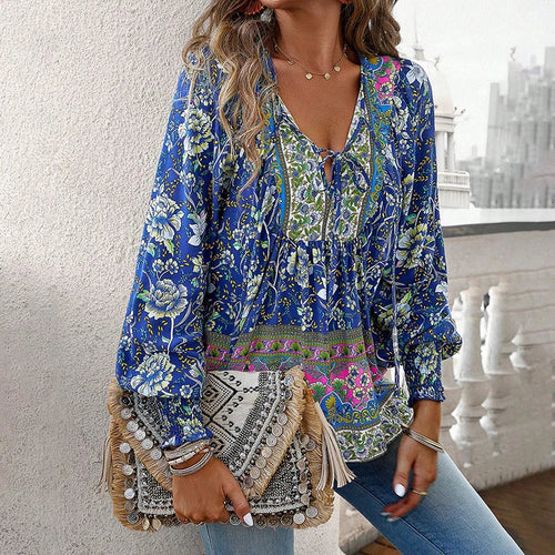 Blusa floral elegante para mujer con corte