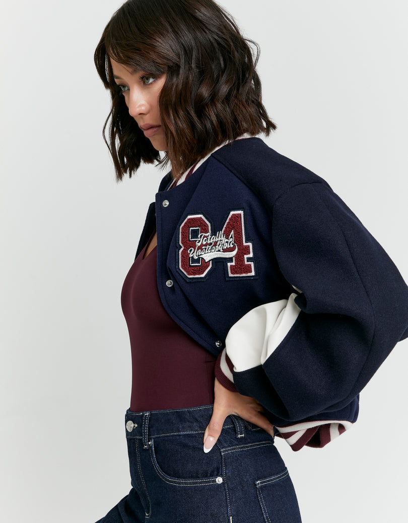 Chaqueta azul estampada
