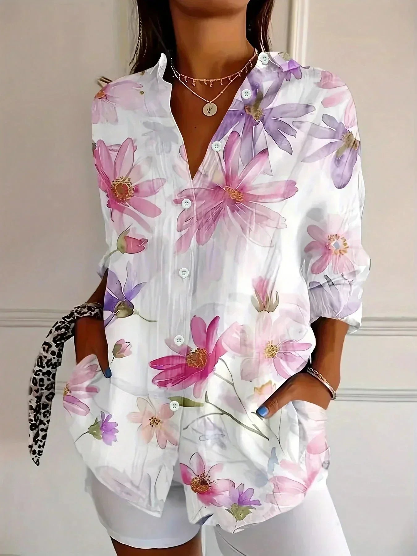 Blusa colorida estampada