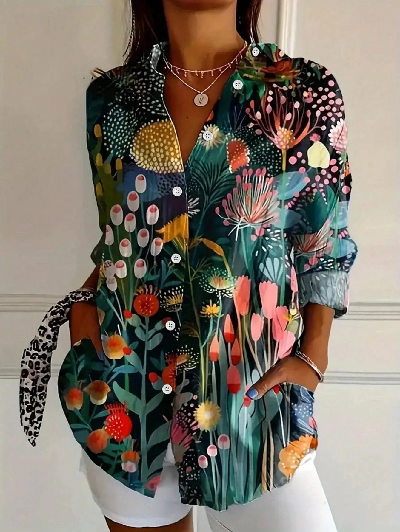 Blusa colorida estampada