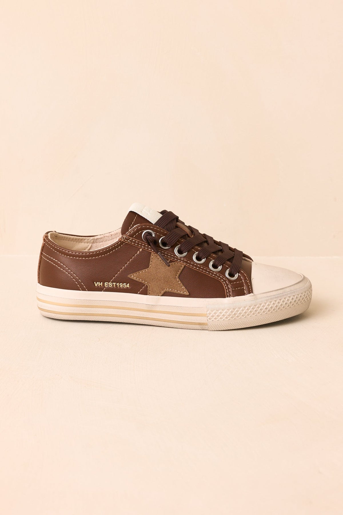 Zapatillas de cuero marrón chocolate