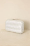 Bolso de mano estructurado tejido metálico plateado