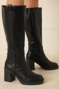 Botas altas Tall Order Chic negras de piel sintética, hasta la rodilla