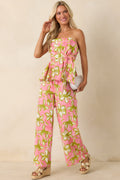 Flower Power Move Top de algodón rosa con peplum y estampado floral