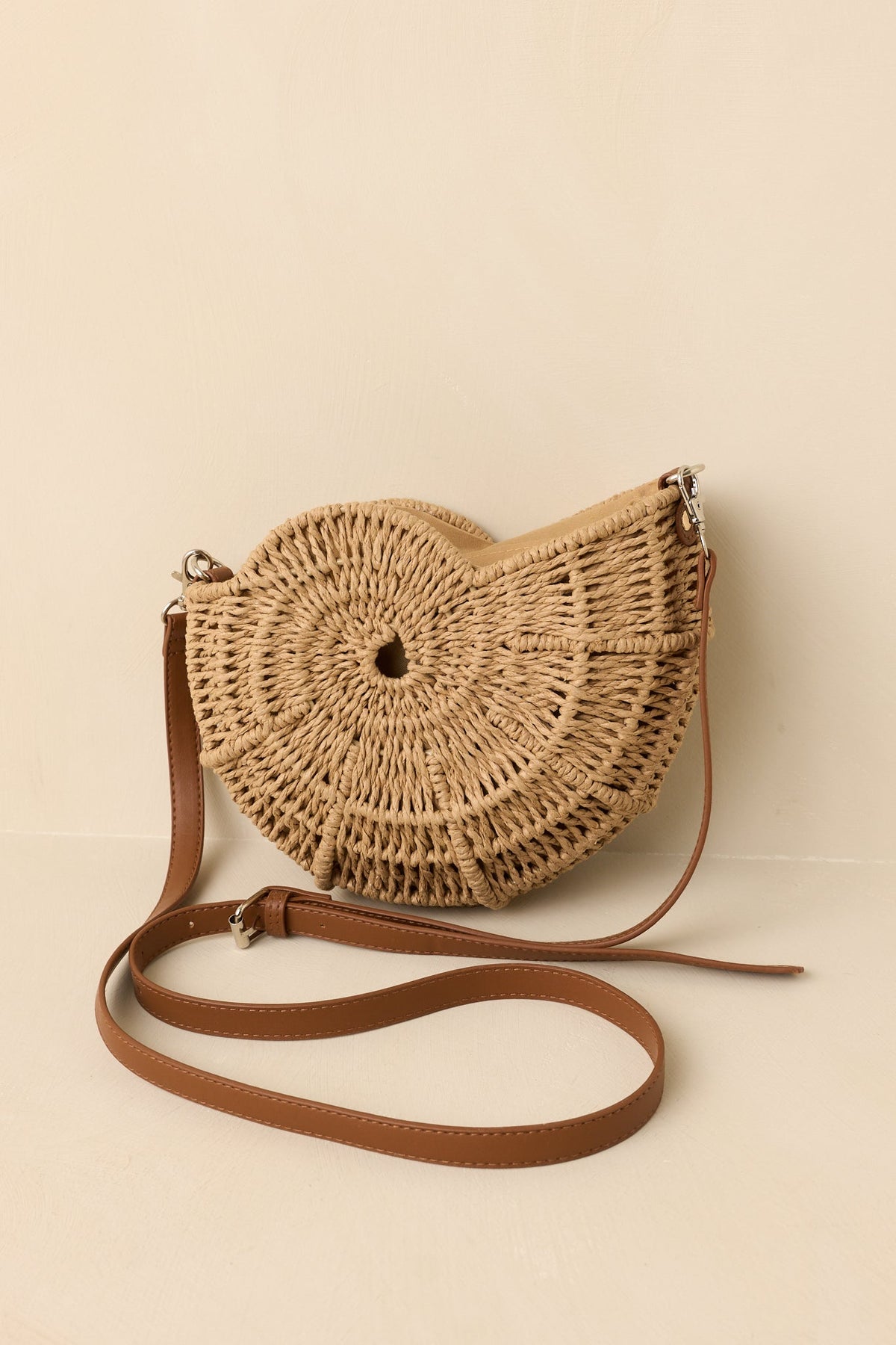 Bolso cruzado Nautilus tejido en dorado