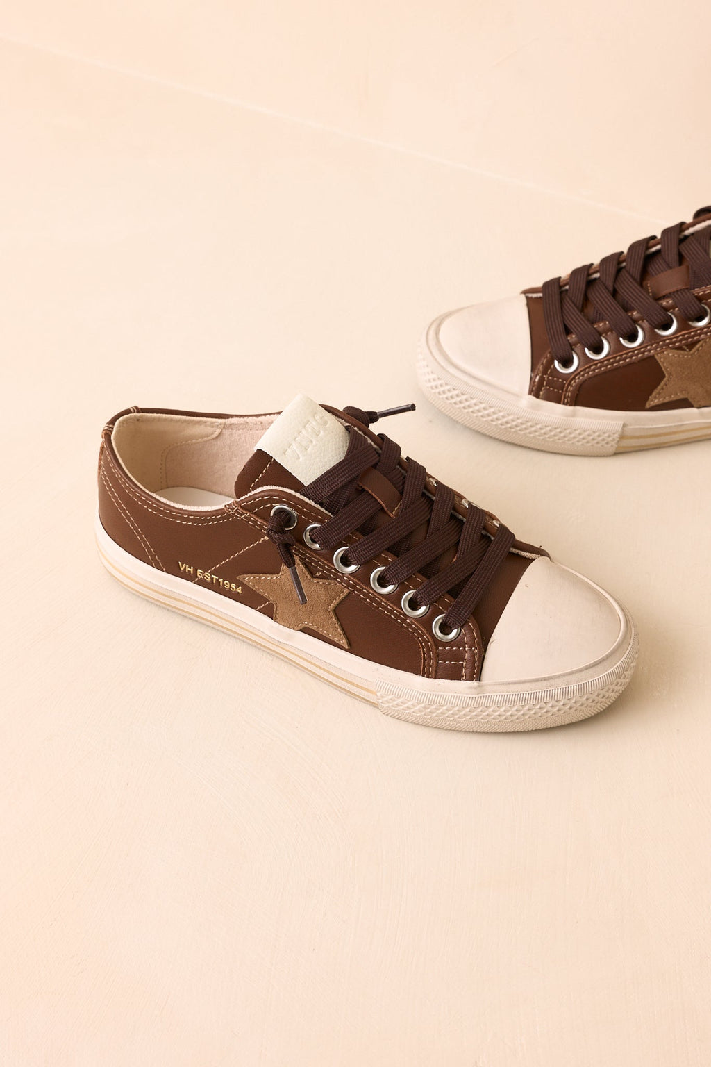 Zapatillas de cuero marrón chocolate