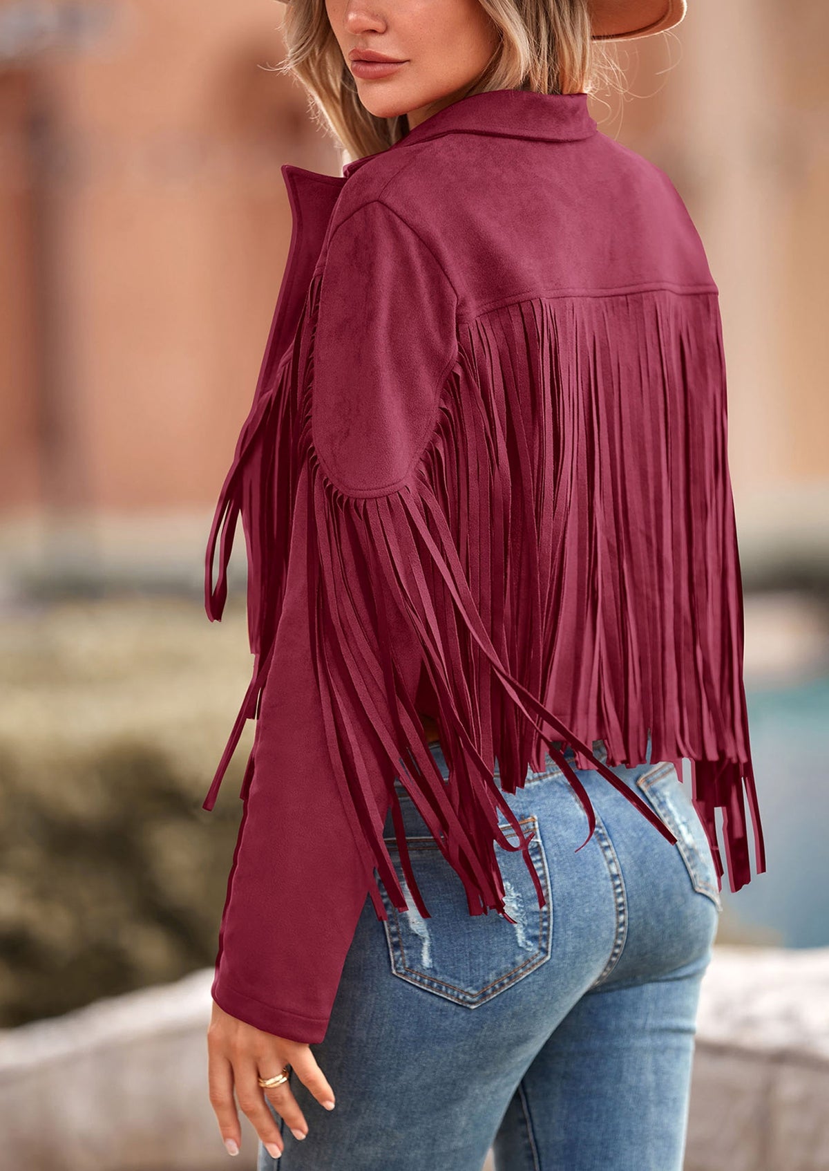Chaqueta motera de gamuza