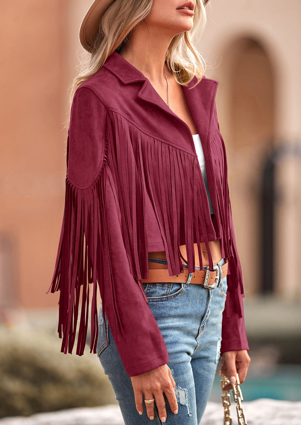 Chaqueta motera de gamuza