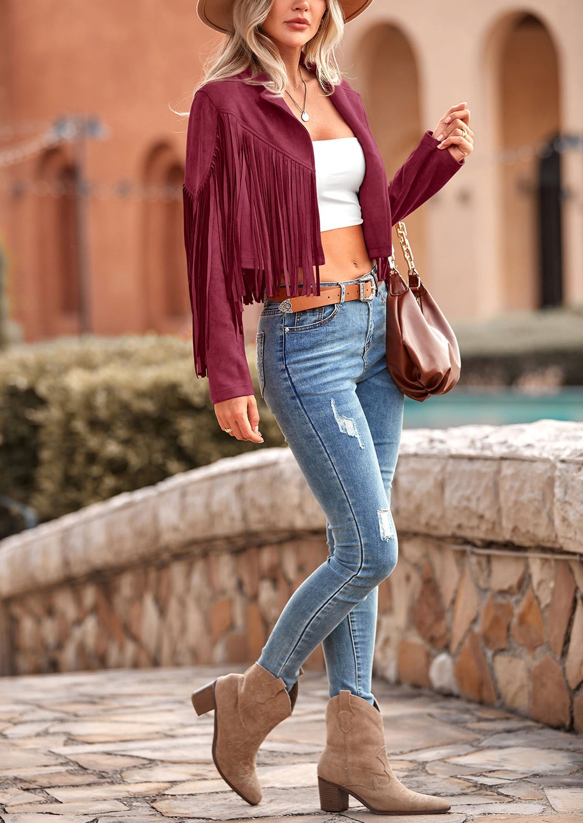 Chaqueta motera de gamuza