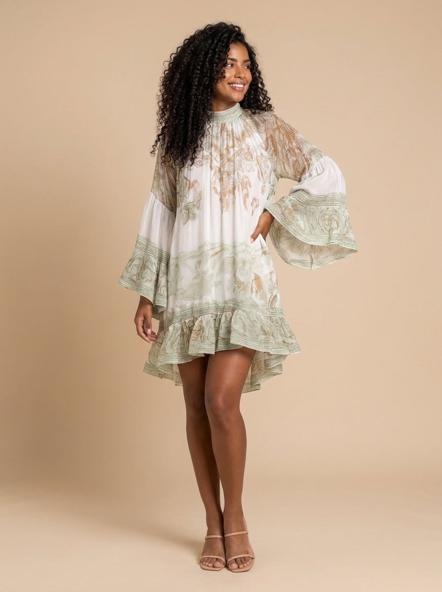 Vestido blanco con volantes
