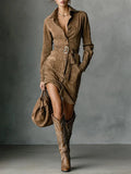 Vestido midi efecto ante
