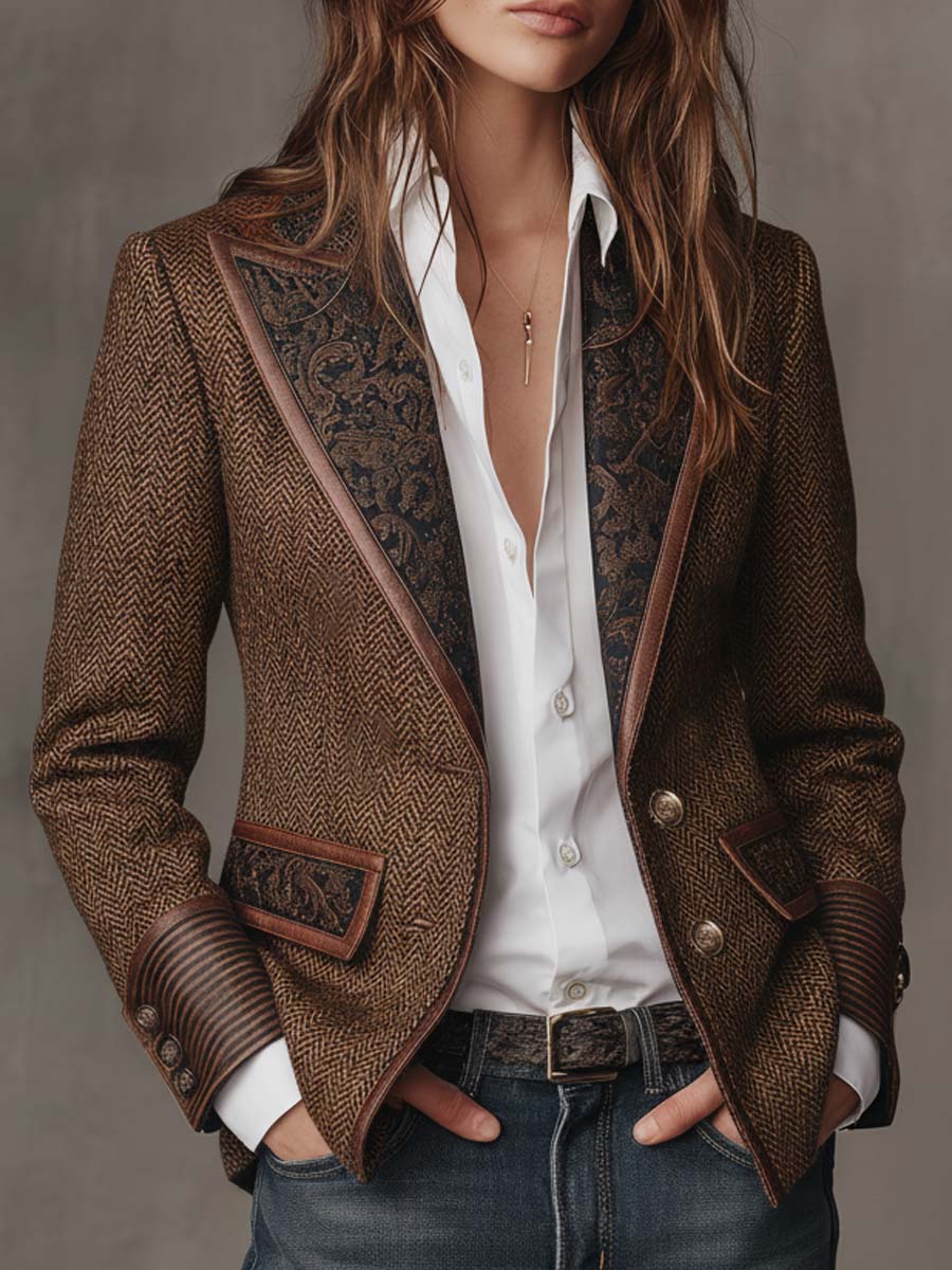 Blazer estampado chevron