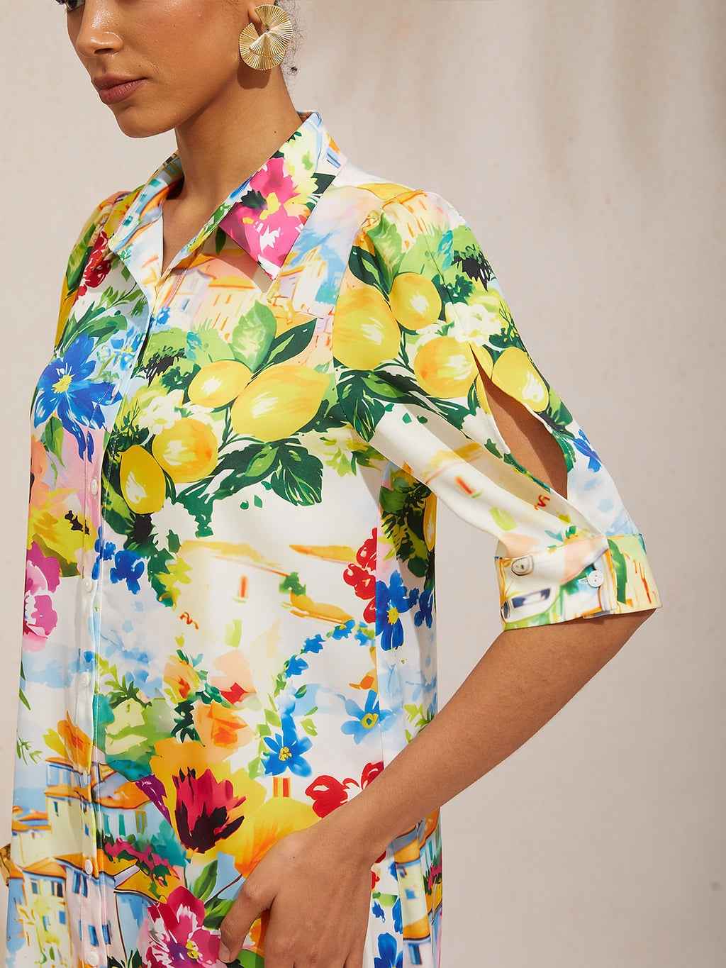 Vestido camisero floral