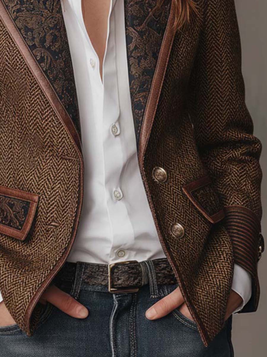 Blazer estampado chevron