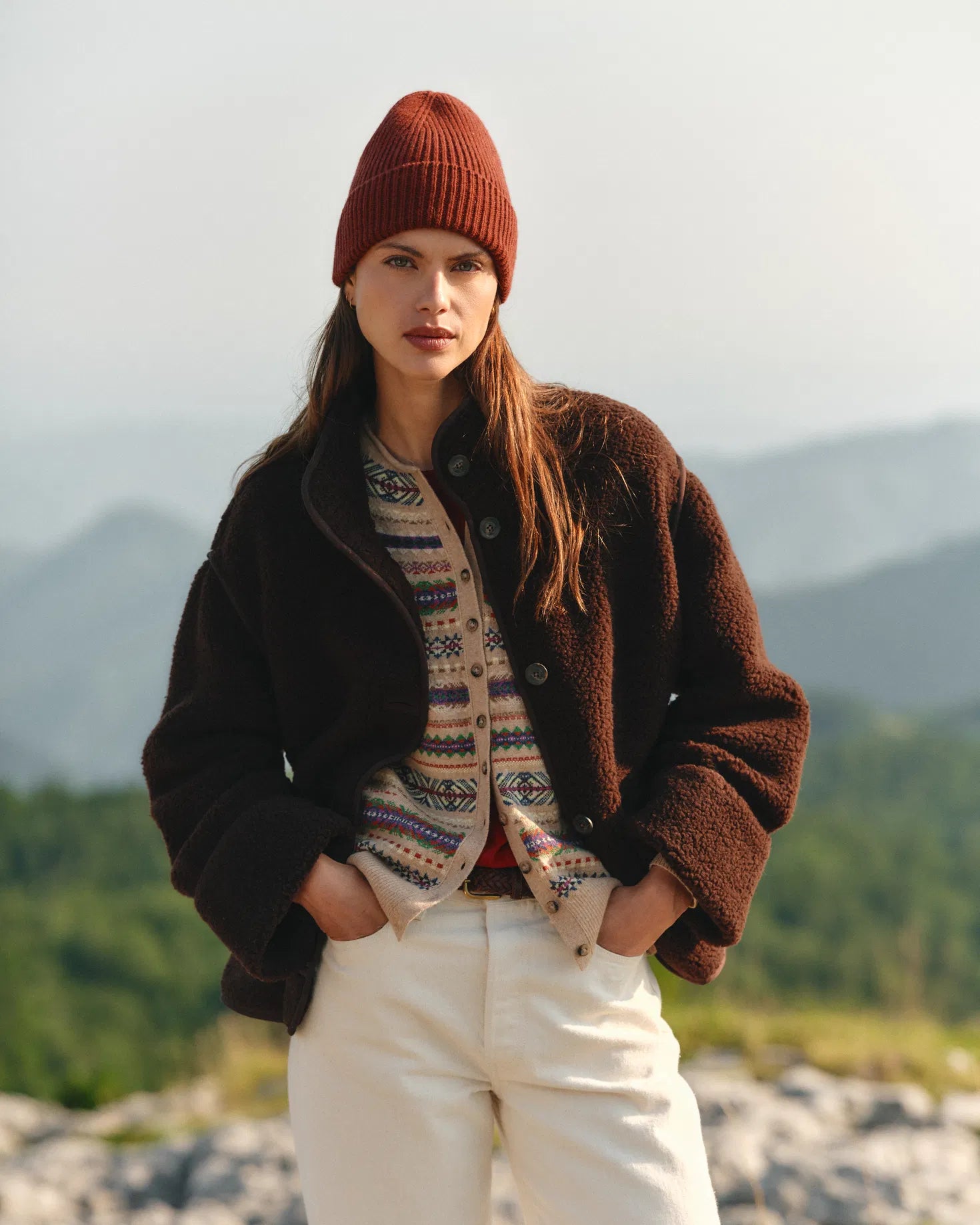 Chaqueta con botones color chocolate - foto 5