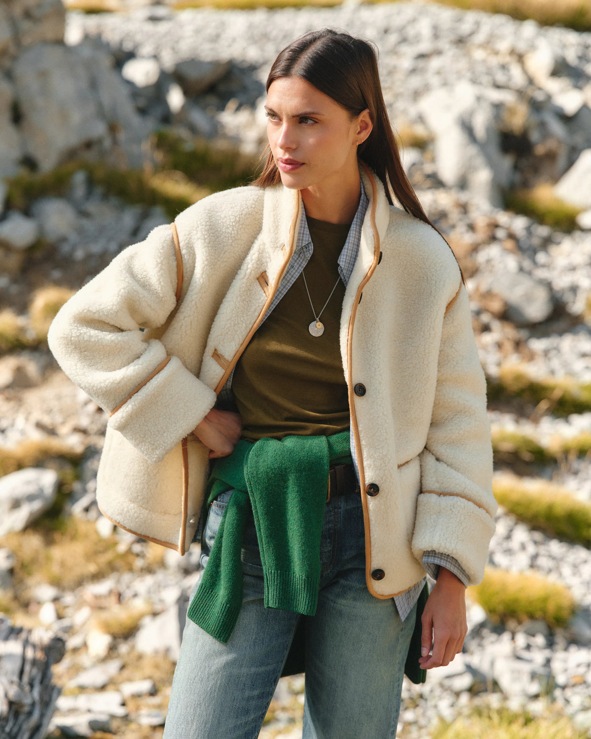 Chaqueta con botones color crudo - foto 1