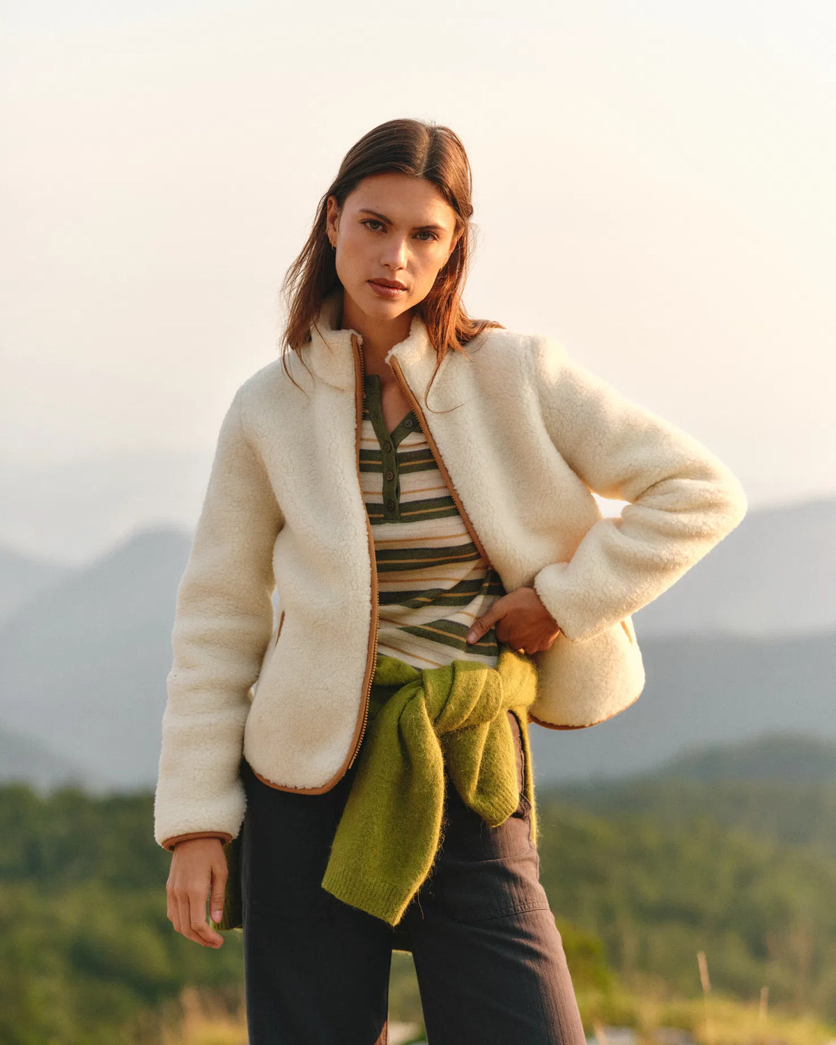 Chaqueta polar suave color crudo - foto 6