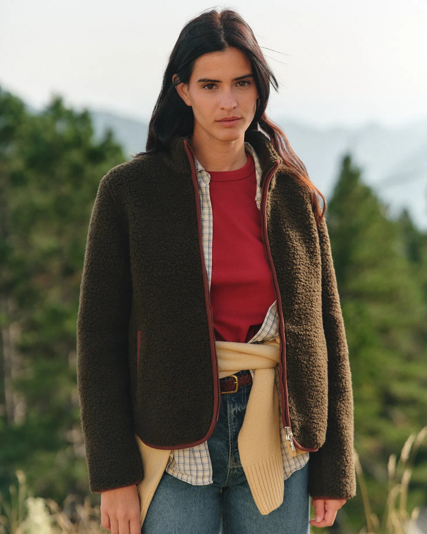 Chaqueta polar suave color verde caqui - foto 2
