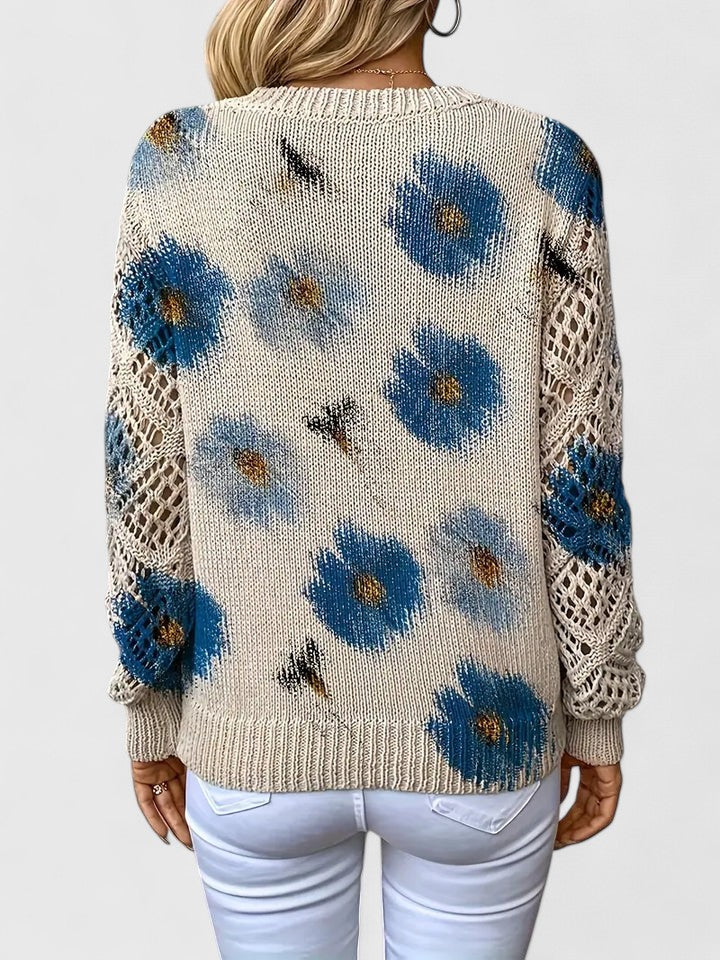Jersey Elegante con Estampado Floral
