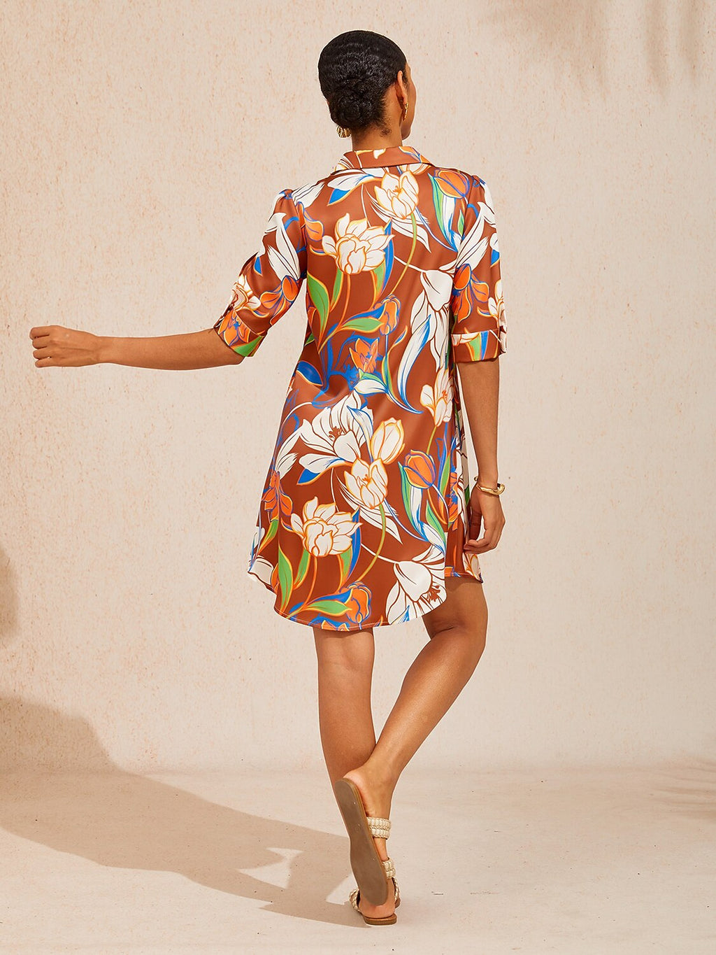 Vestido camisero floral