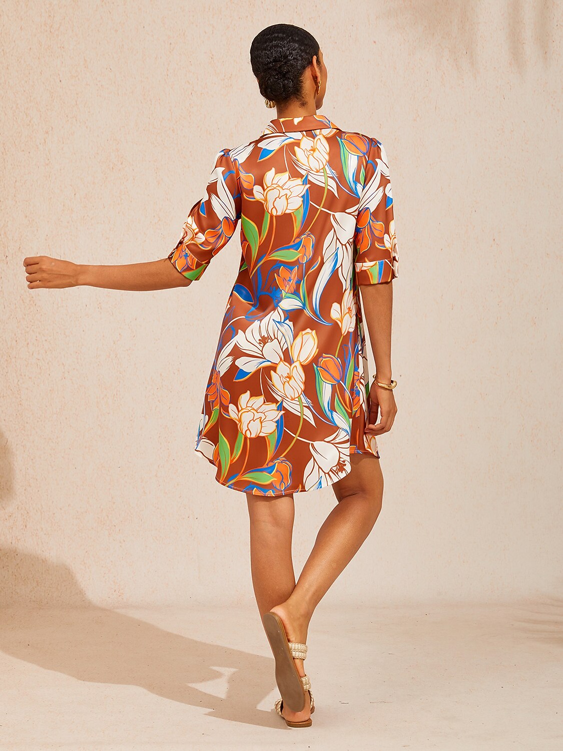 Vestido camisero floral