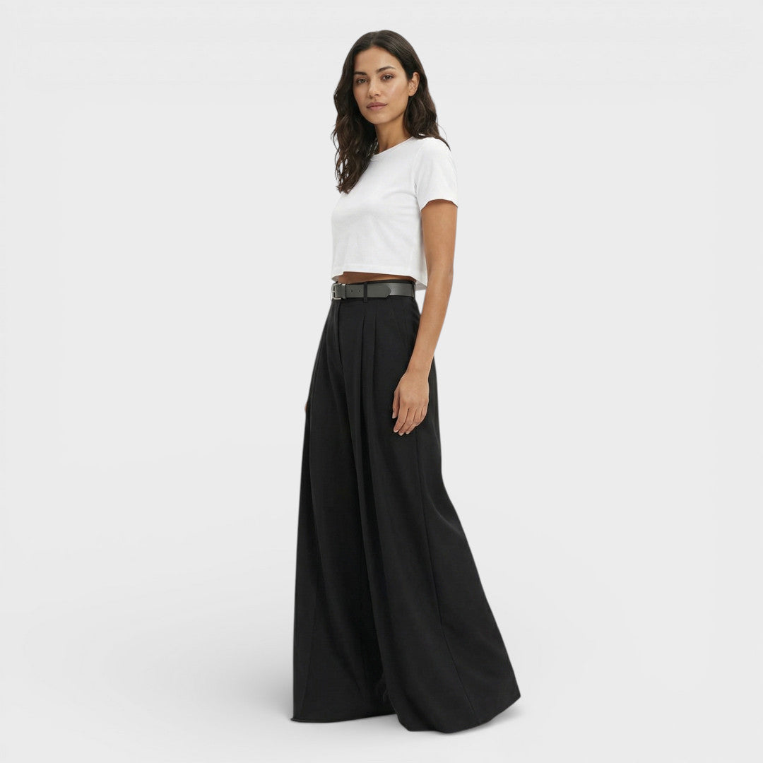 Pantalones de Corte Elegante y Fluido