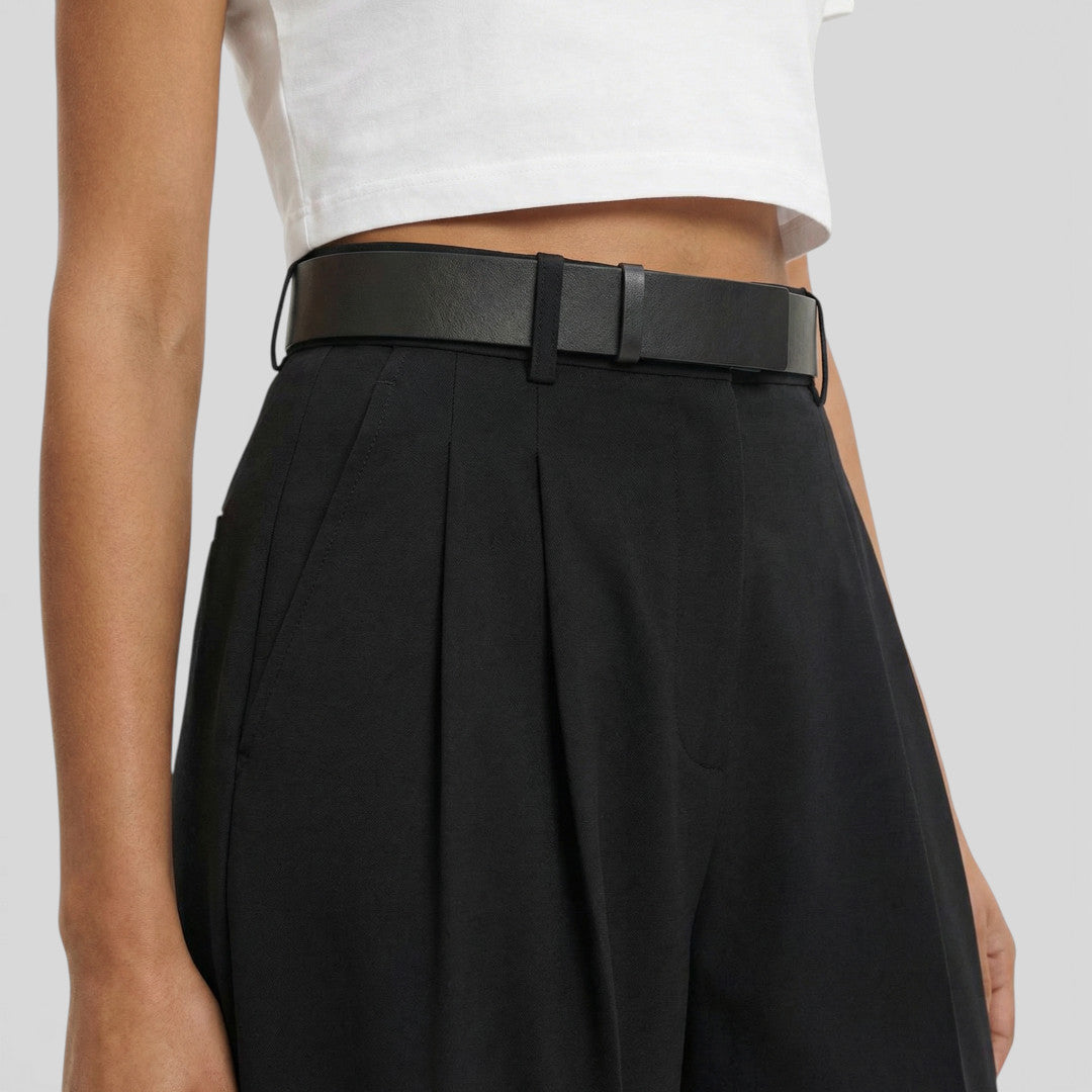 Pantalones de Corte Elegante y Fluido