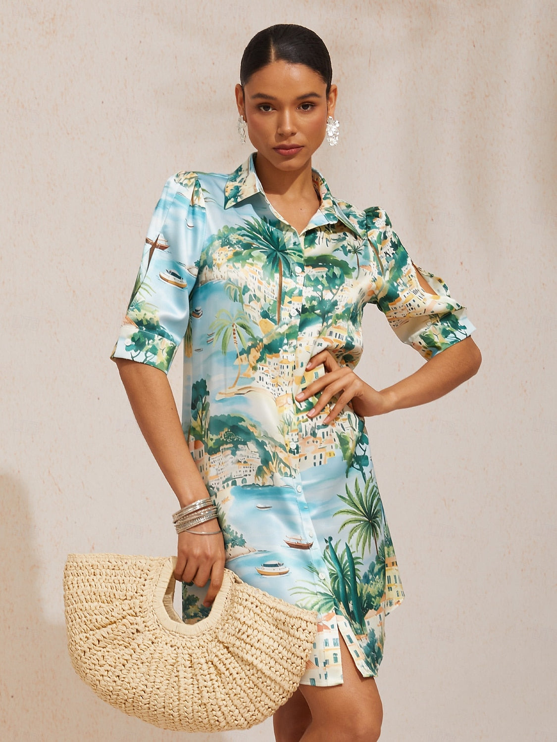 Vestido camisero floral