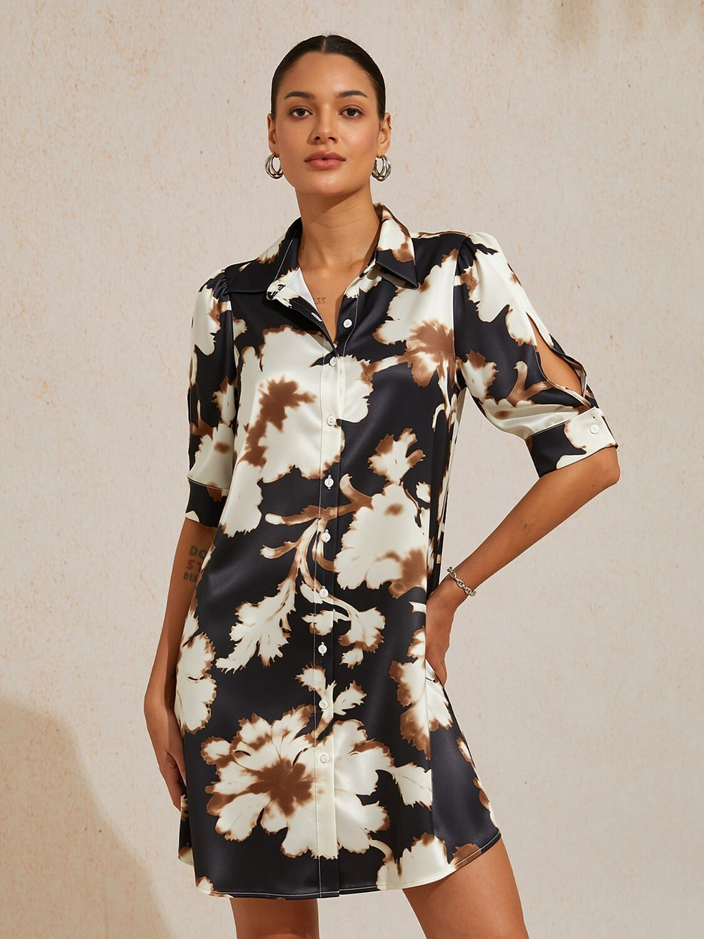 Vestido camisero floral