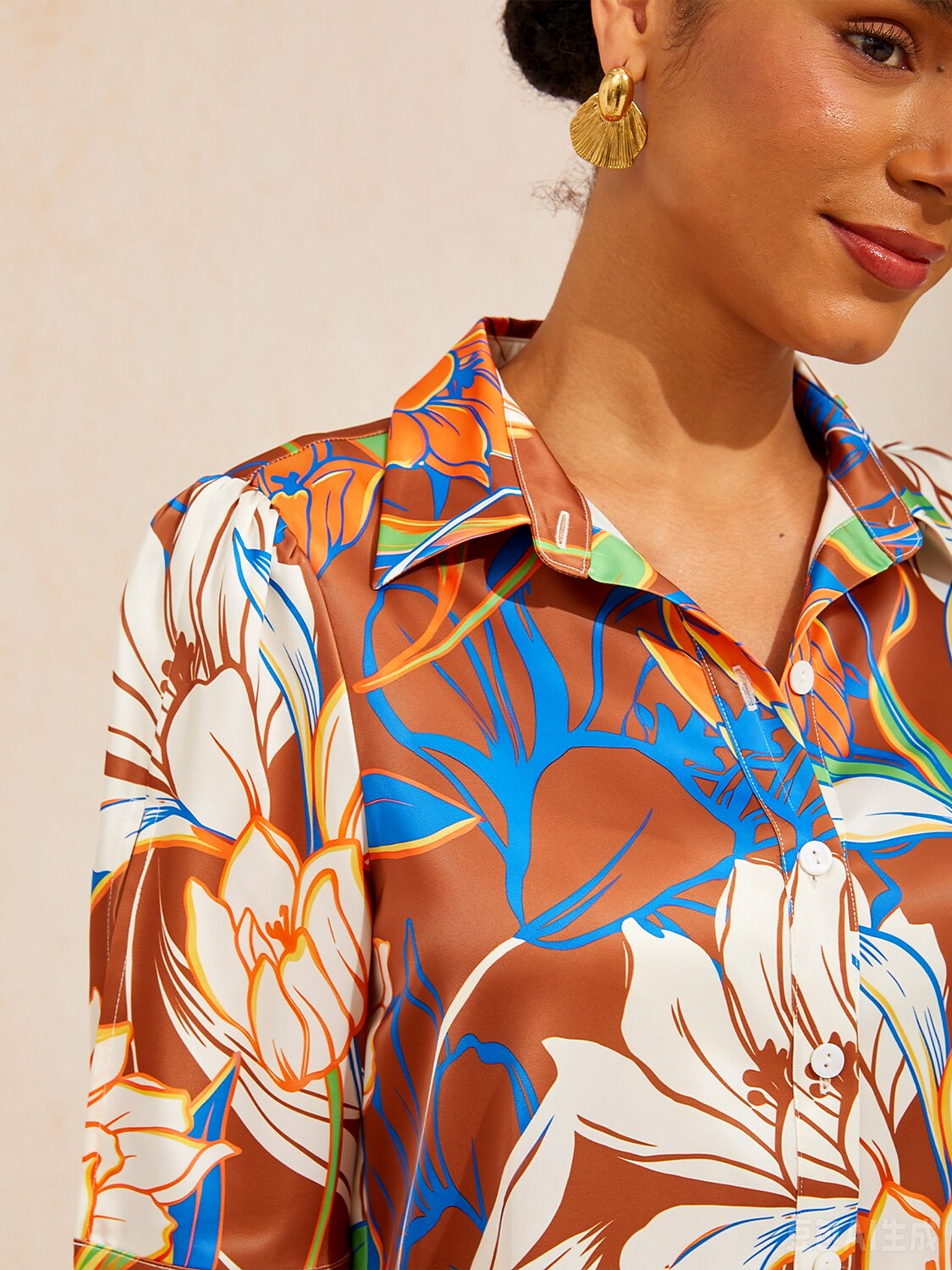 Vestido camisero floral