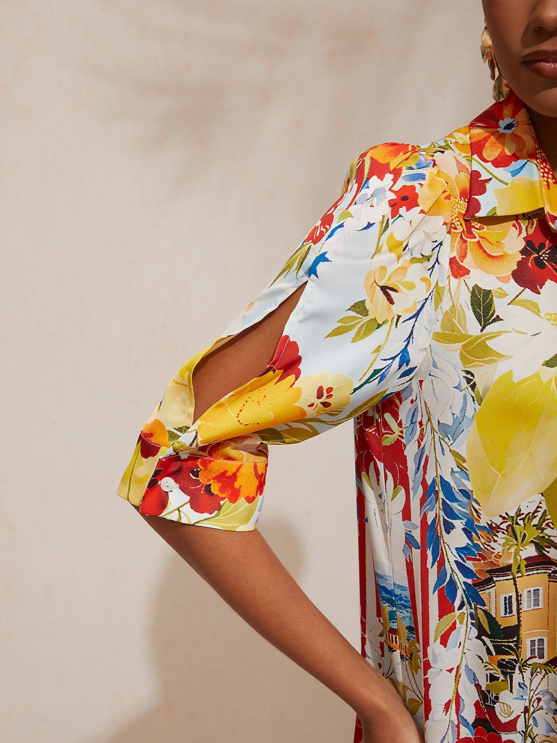 Vestido camisero floral