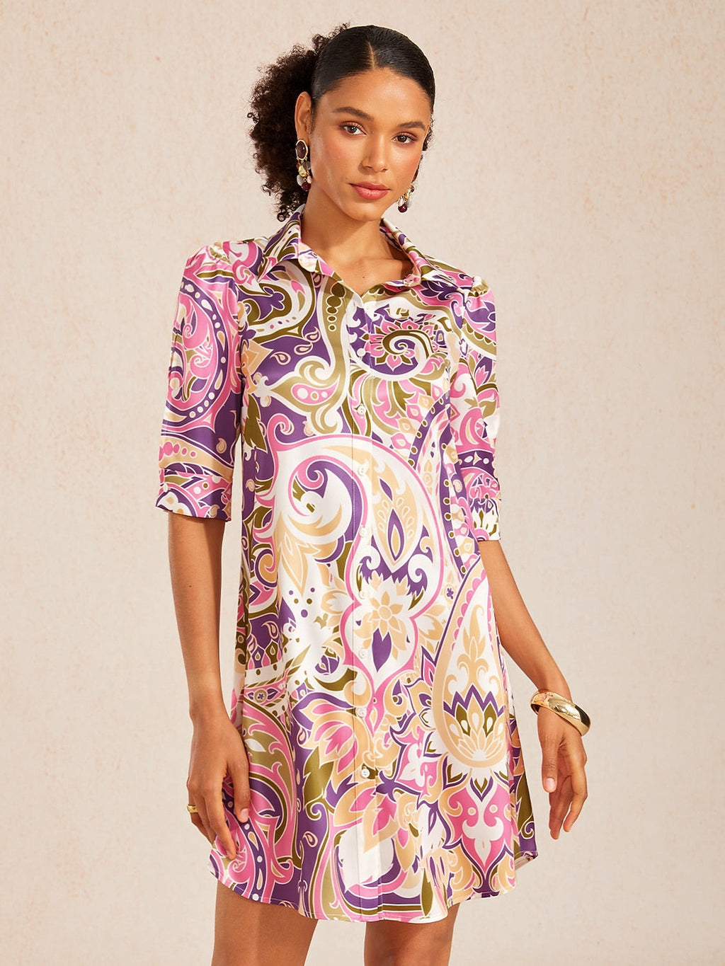 Vestido camisero floral