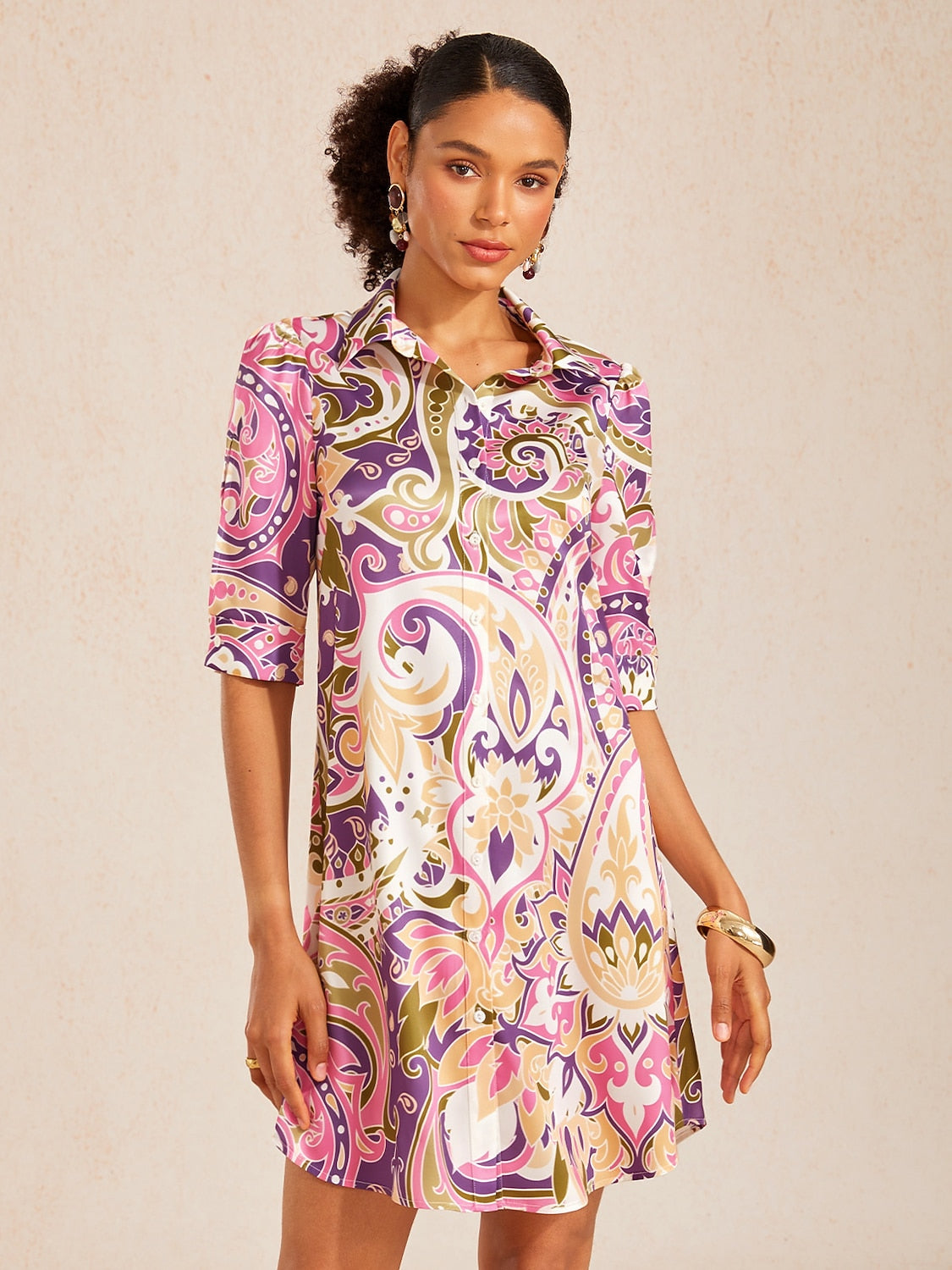 Vestido camisero floral