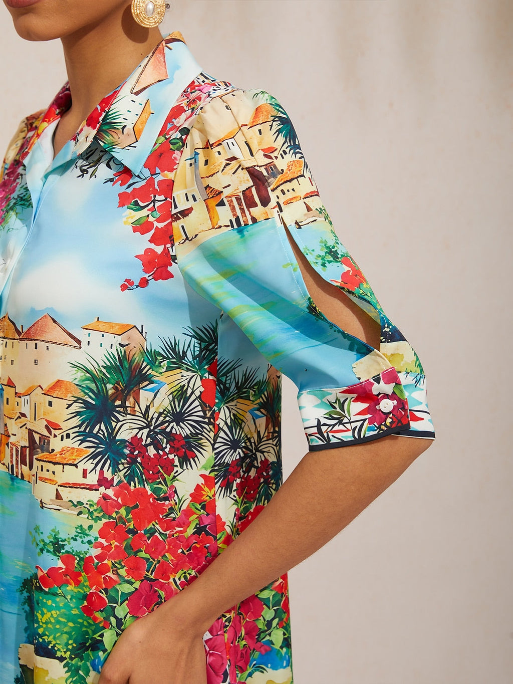 Vestido camisero floral