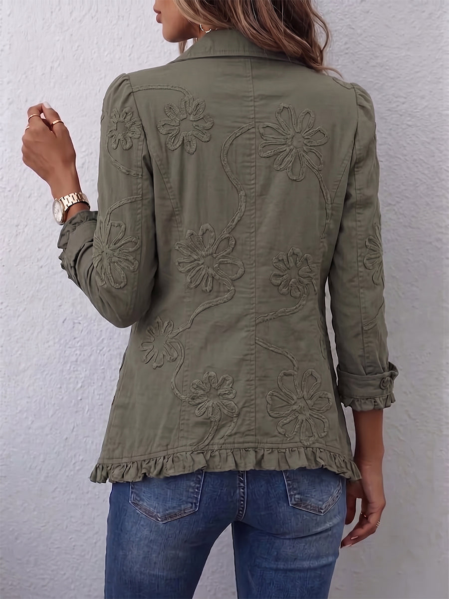 Chaqueta bordada verde