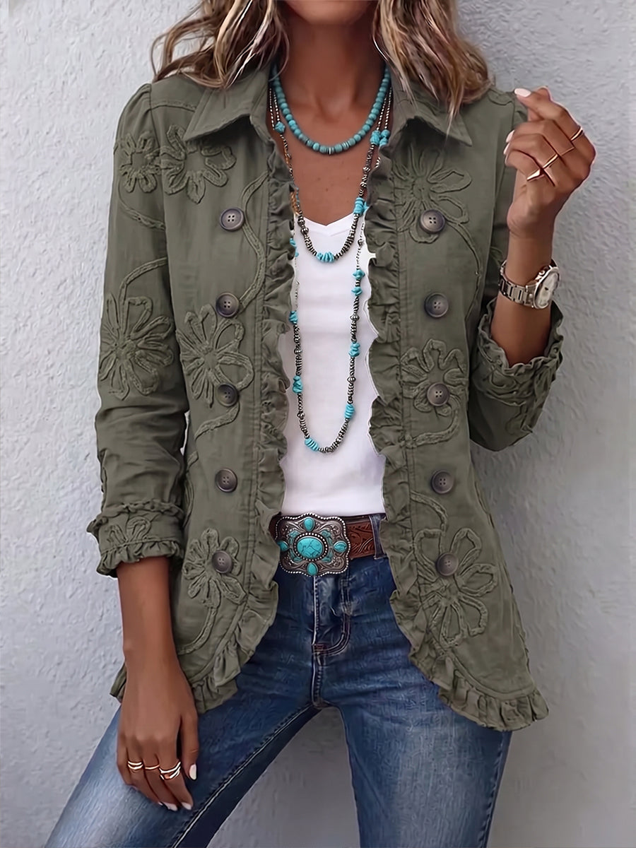 Chaqueta bordada verde