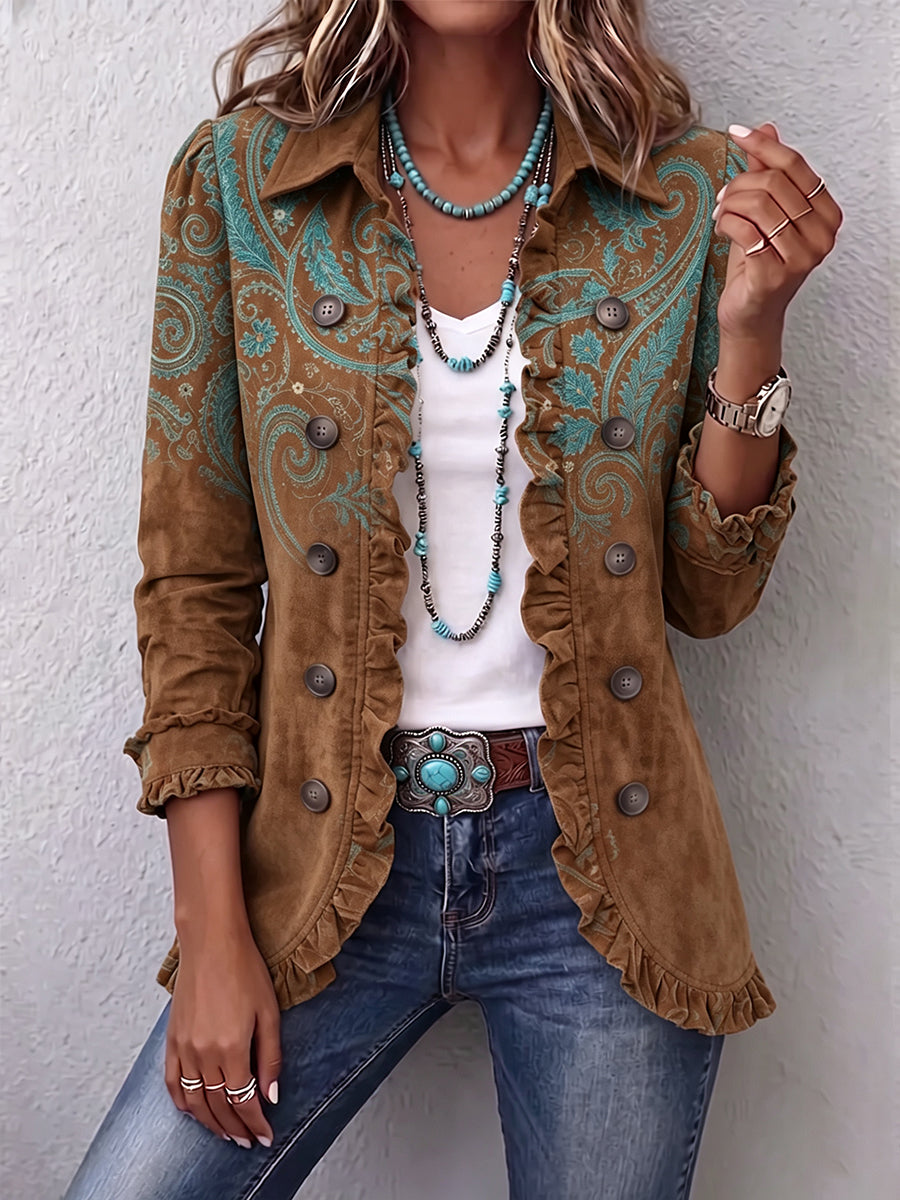 Chaqueta paisley marrón
