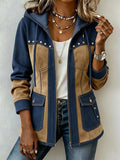 Chaqueta bicolor capucha