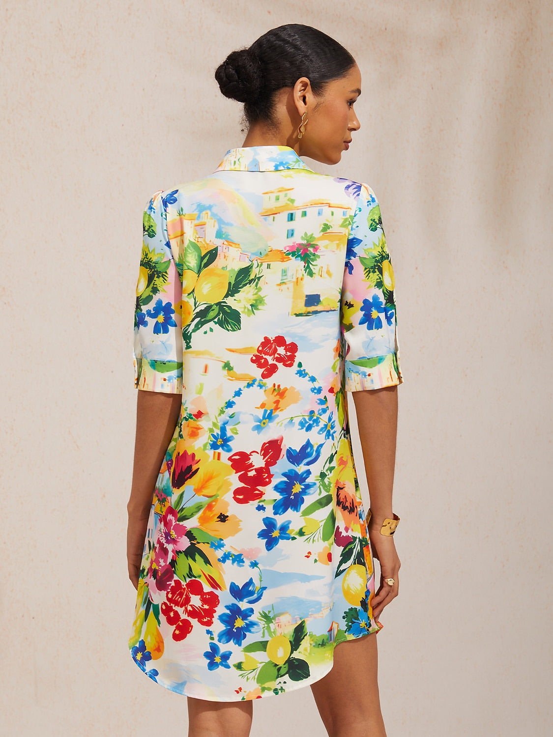 Vestido camisero floral