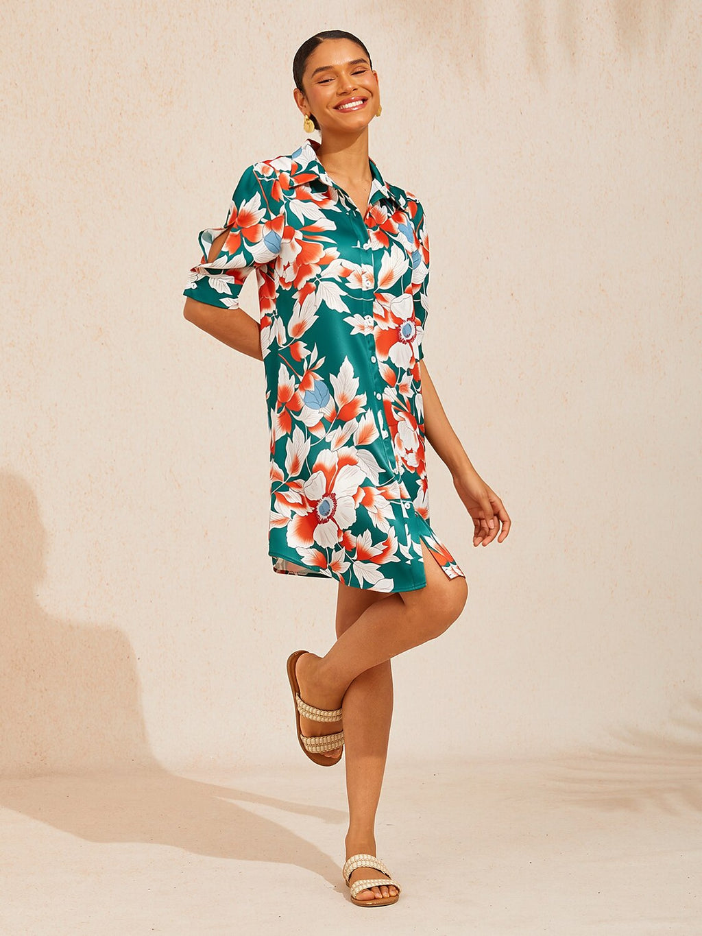 Vestido camisero floral
