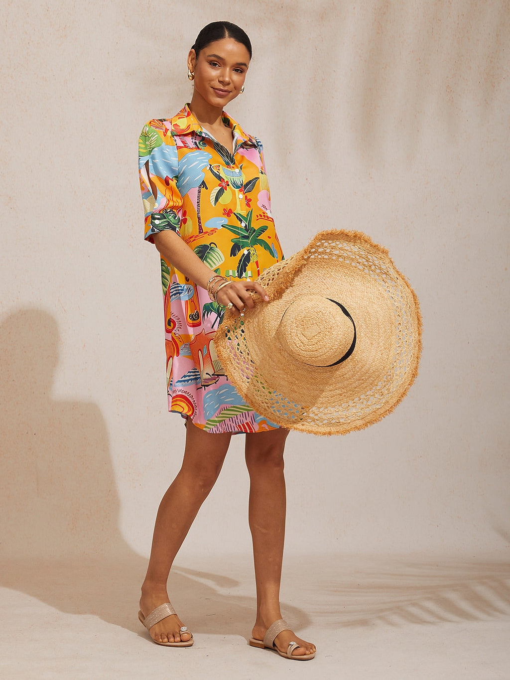Vestido camisero floral