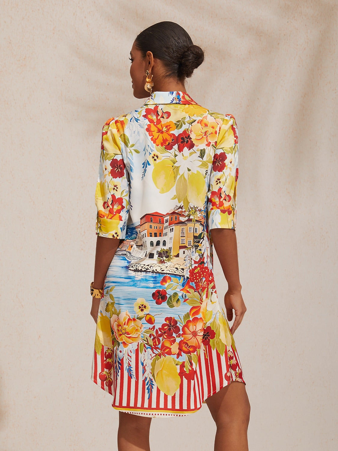 Vestido camisero floral
