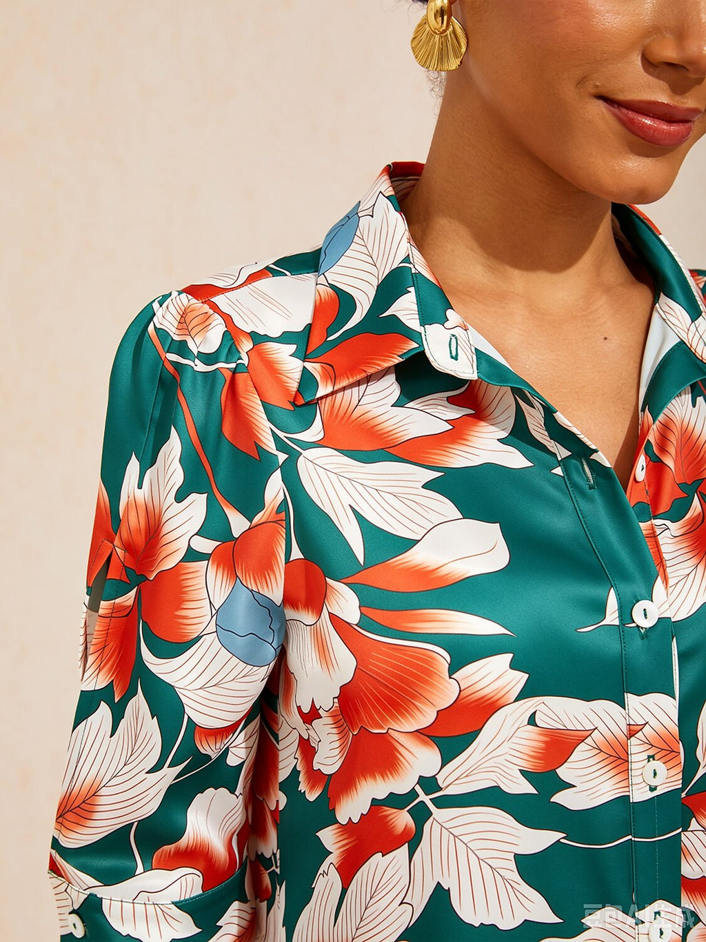 Vestido camisero floral